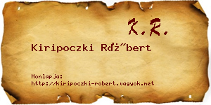 Kiripoczki Róbert névjegykártya